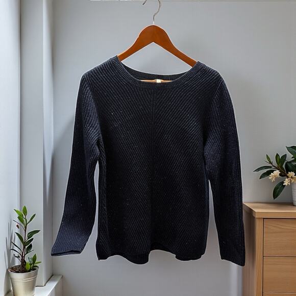 Talbots Womens Large Blue Confetti Flecked Knit Pullover Sweater - Picture 1 of 3